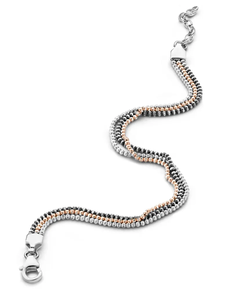 Orphelia Damen-Armband aus 925er Sterlingsilber – Silber/Roségold/Schwarz ZA-7203 Silber