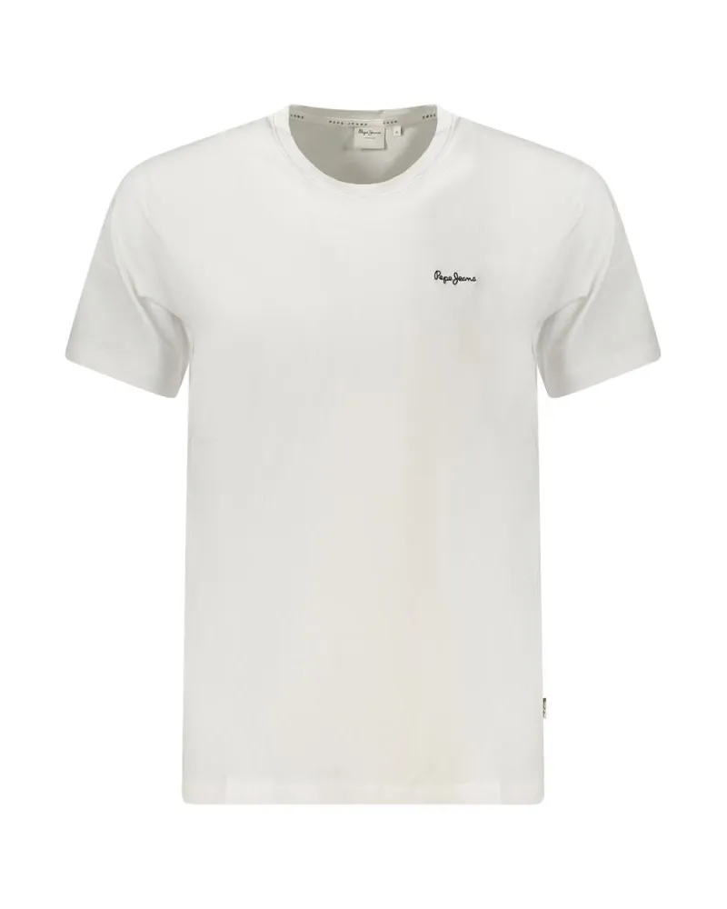 Pepe Jeans Weißes Baumwoll-Herren-T-Shirt Weiß