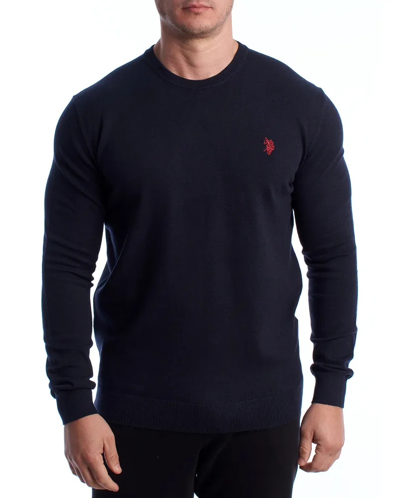 U.S. Polo Assn.  Herren Strickpullover mit Rundhalsausschnitt US40173035 Blau