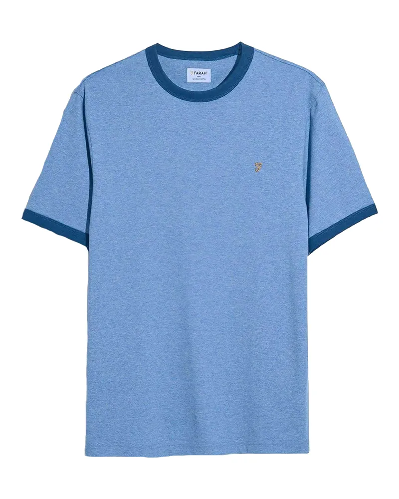 Farah 1920 Groves" T-Shirt für Herren, Ringer-Stil (Blau Blau