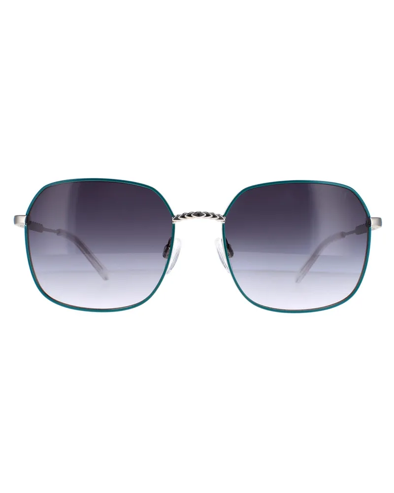 Elle Square Womens Grün Blau Grau Gradient 14911 Grün