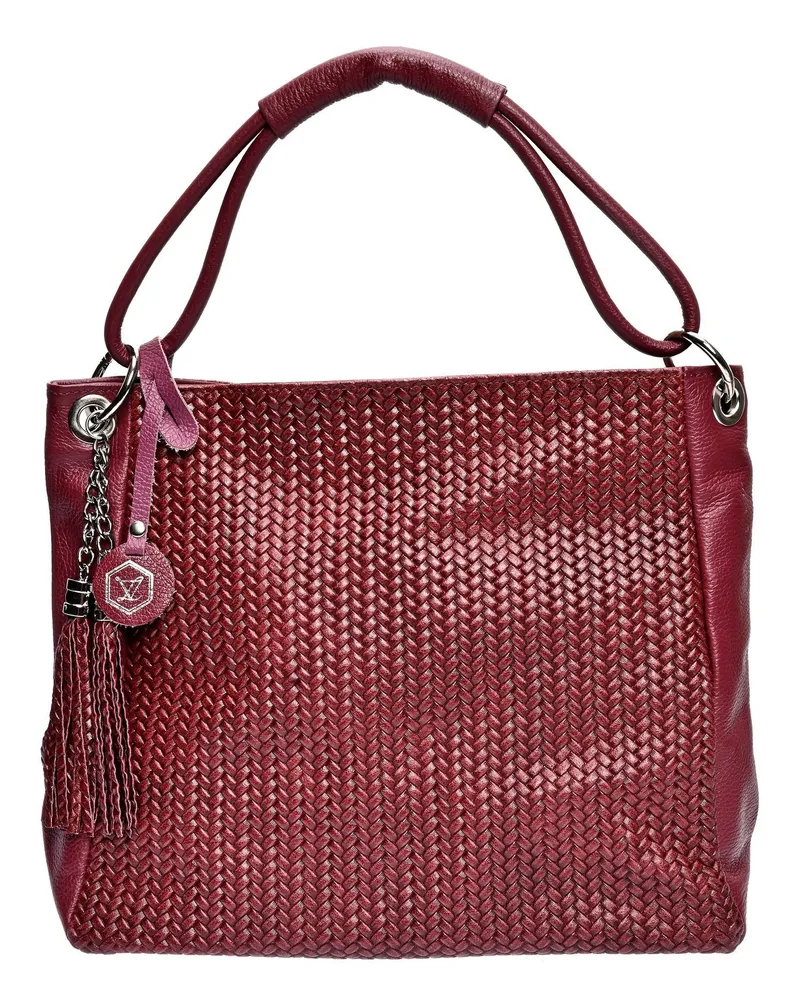 Luisa Vannini Weinfarbe Rindsledertasche Weinrot