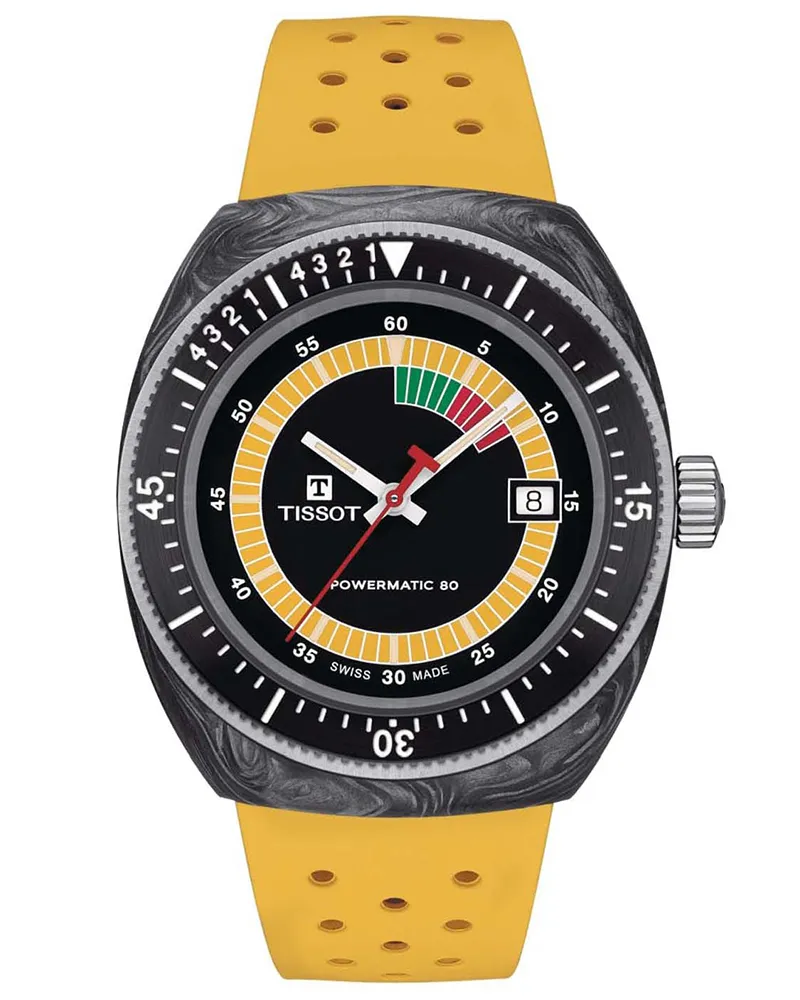 Tissot Sideral S Powermatic 80 Gelb Unisex Armbanduhr T1454079705700 Gelb