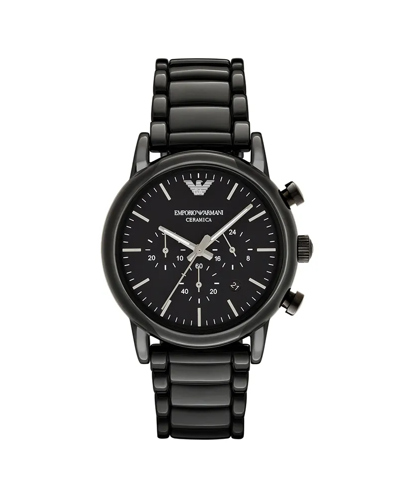 Emporio Armani Herren-Keramik-Chronographenuhr AR1507 Schwarz