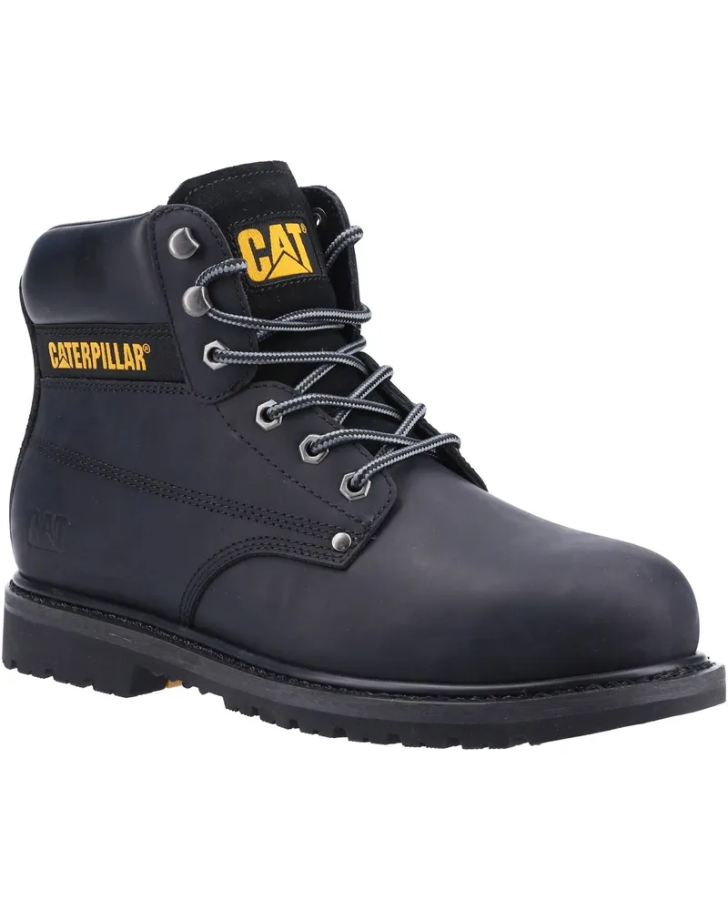 Caterpillar Footwear Powerplant S3 Nubuck Schwarz Weit Gefächerte Sicherheitsstiefel Schwarz