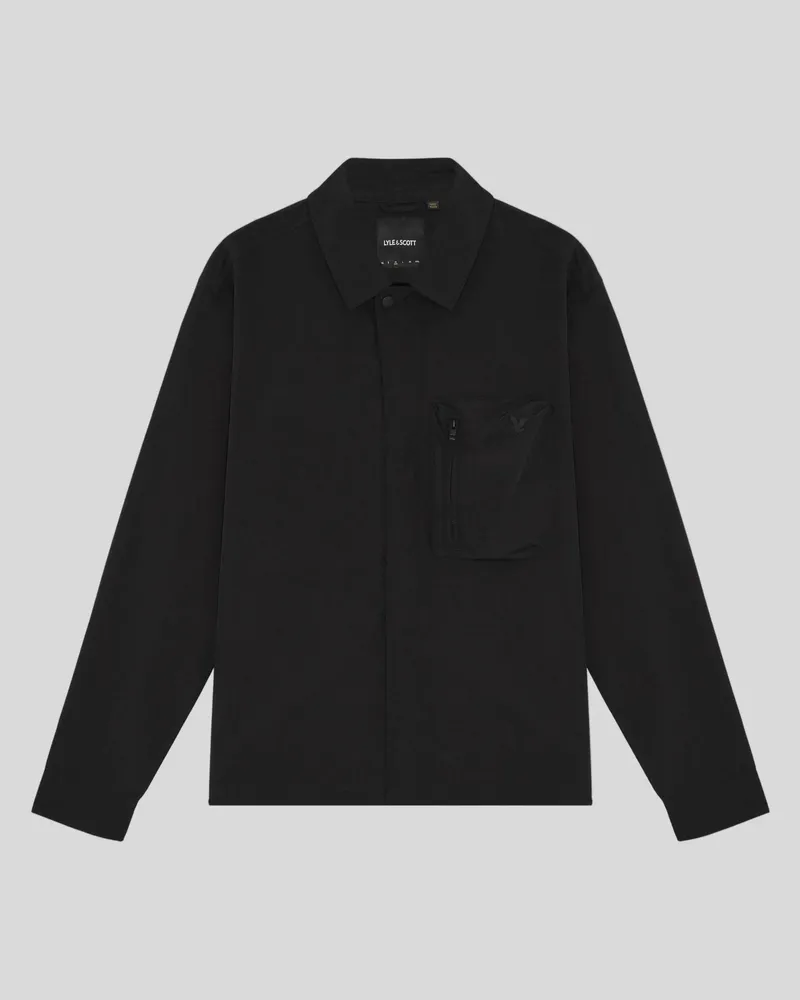 Lyle & Scott Leichte Utility-Taschen-Übershirt Schwarz