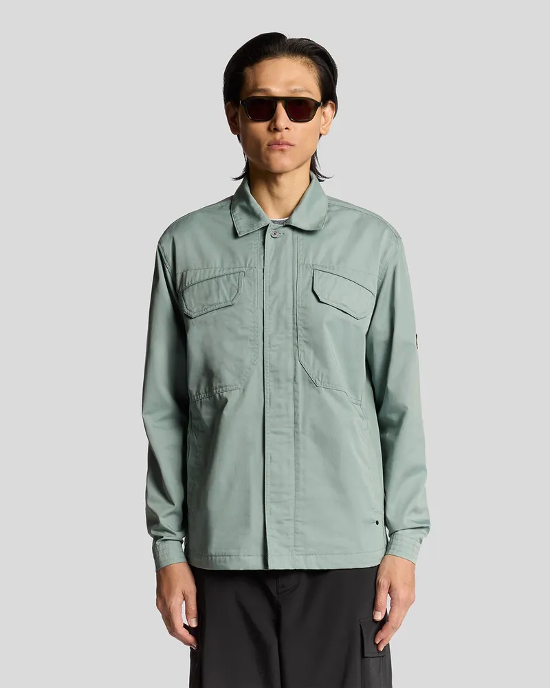 Lyle & Scott Multi-Pocket Full-Zip Overshirt - Mintgrün Mintgrün
