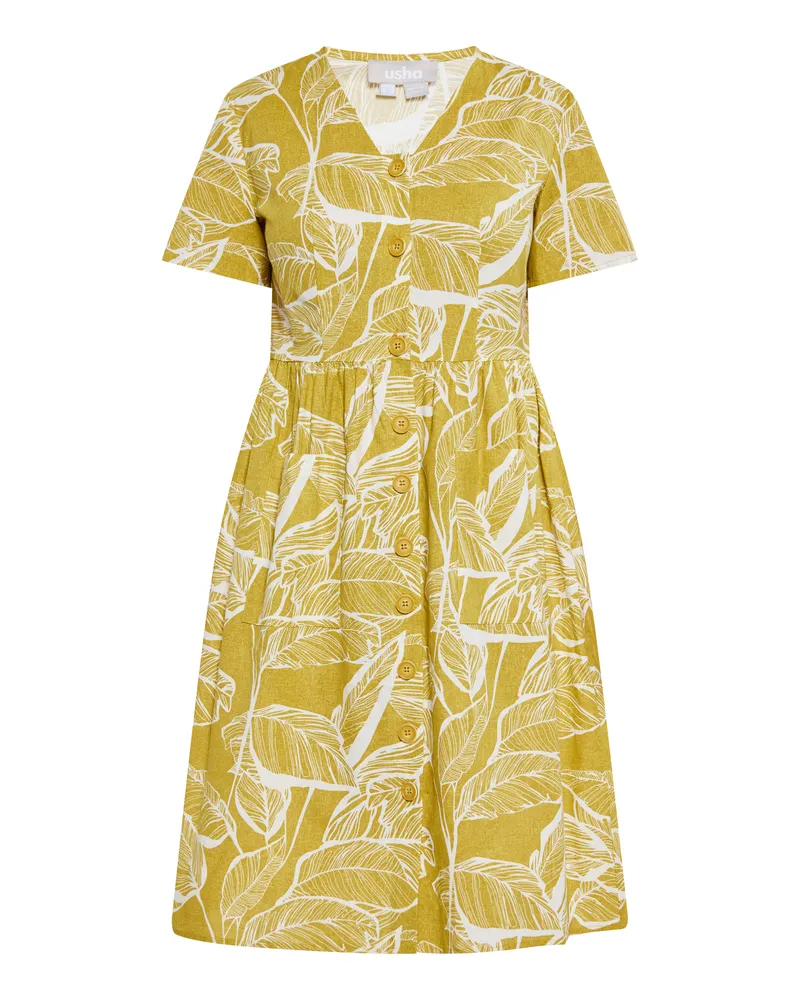 Usha Kleid Damen Gelb Wollweiss Gelb