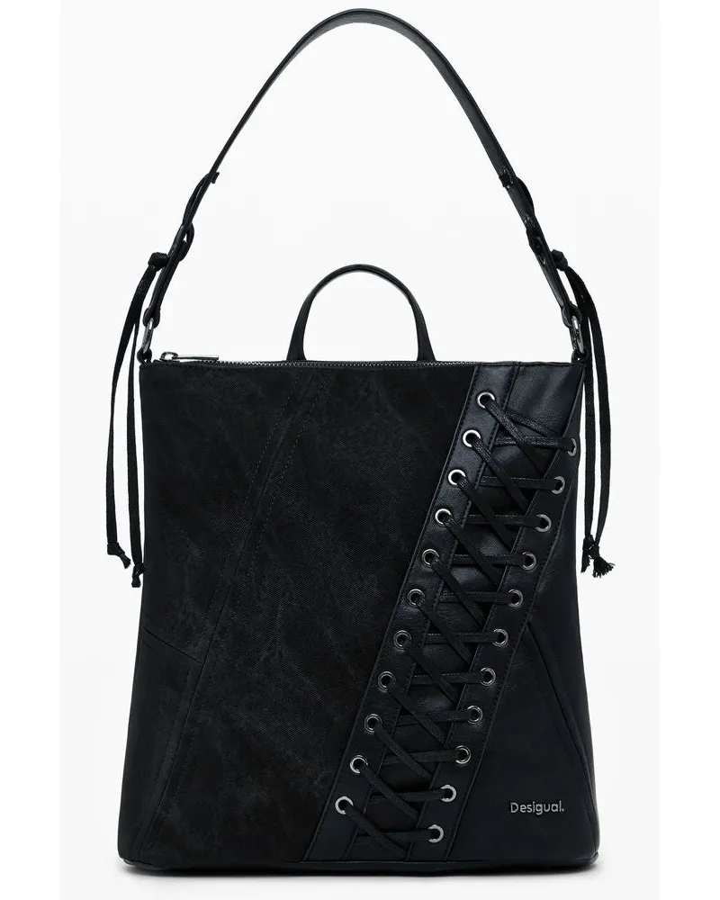 Desigual Schwarzer Polyethylen Damen Rucksack Schwarz