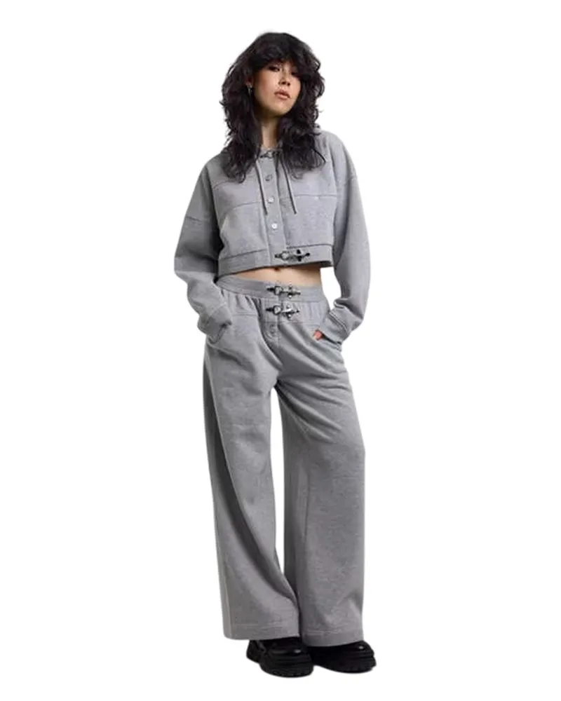 The Ragged Priest Kurz-Hoodie für Damen (Grau Grau