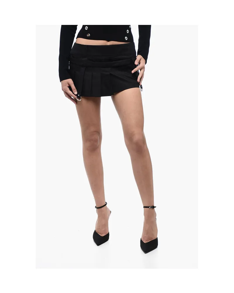OFF-WHITE plissierter Cargo-Minirock mit Schnallen-Detail - Schwarz Schwarz