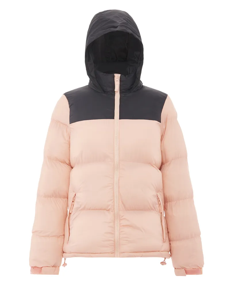 My Mo Wattierte Steppjacke Damen Pfirsich Schwarz Pfirsich