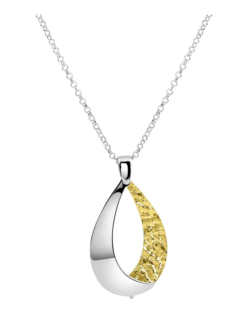 ZEEme Silber Anhänger mit Kette 925/- Sterling Silber bicolor Mehrfarbig