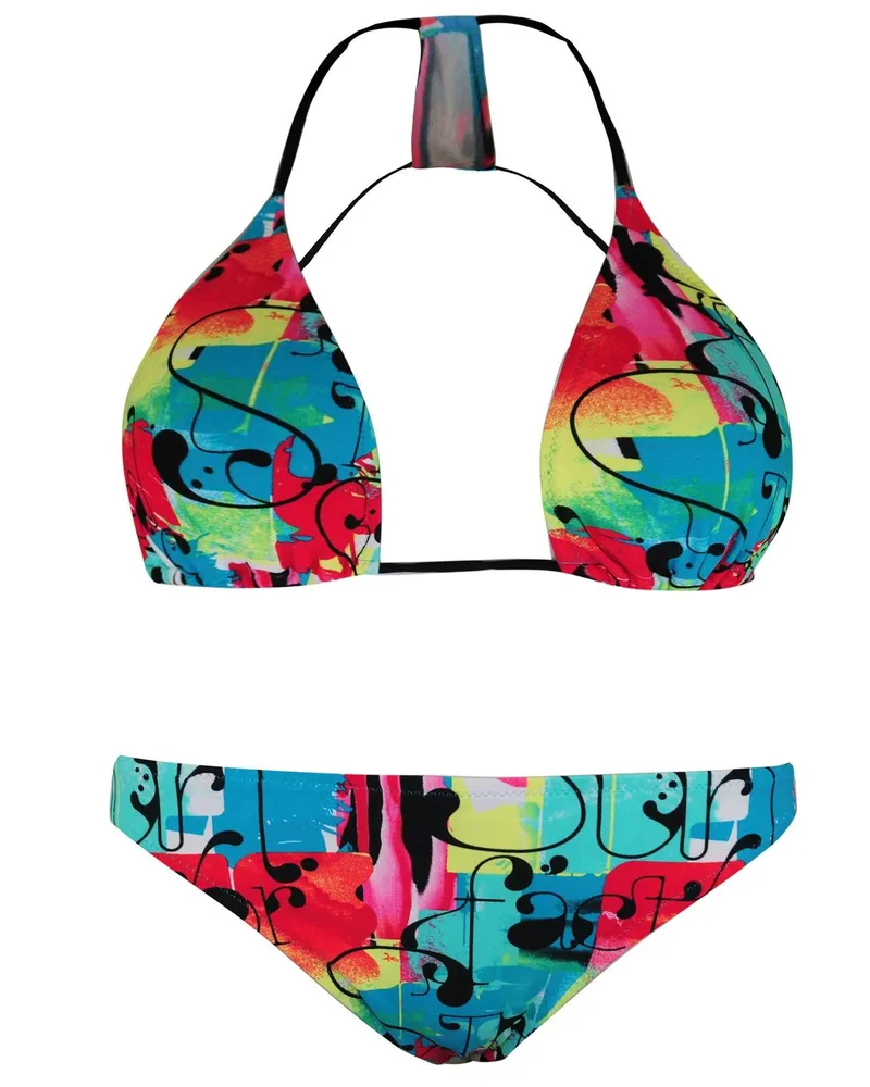 Puma Bedruckter Damen Multicolor Dreiecks-Bikini Mehrfarbig
