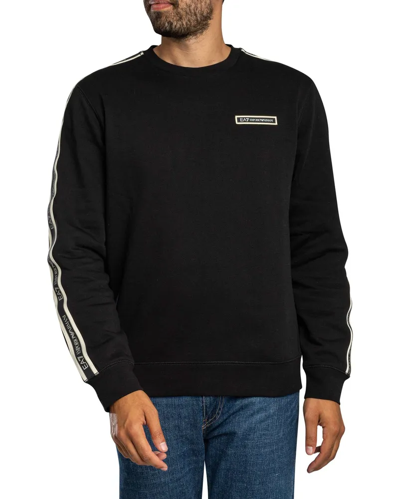 EA7 Box-Logo-Sweatshirt, Schwarz Schwarz