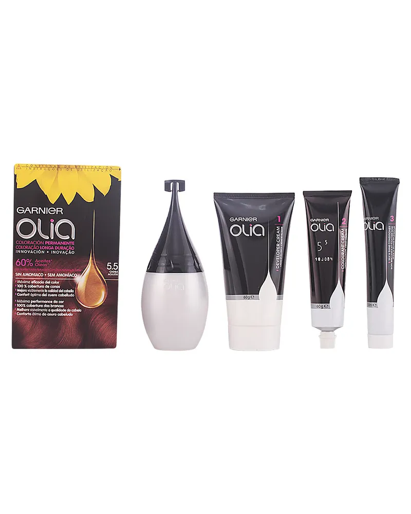 Garnier Olia Coloración Permanente #5,5 Caoba Set 4 pz 