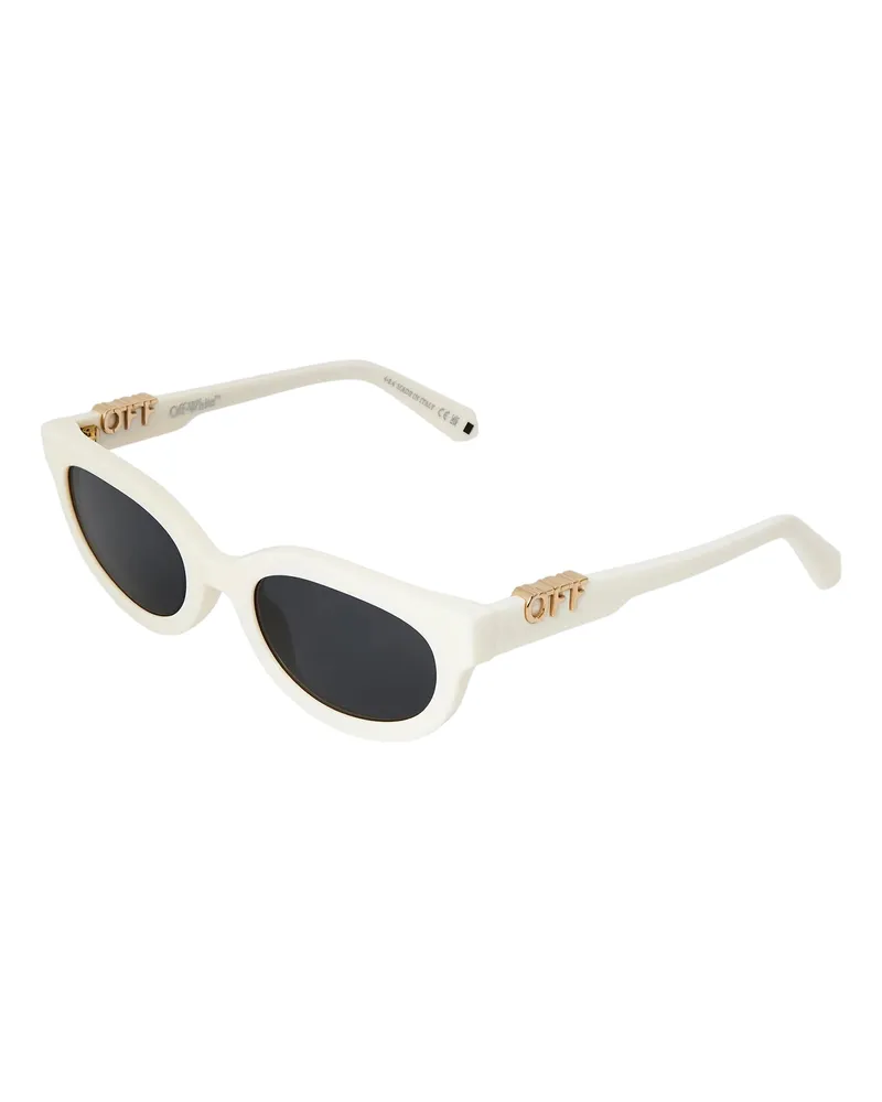 OFF-WHITE Off White - "Sparks" Quadratisch-Sonnenbrille für Damen (Weiß/Dunkelgrau Weiß