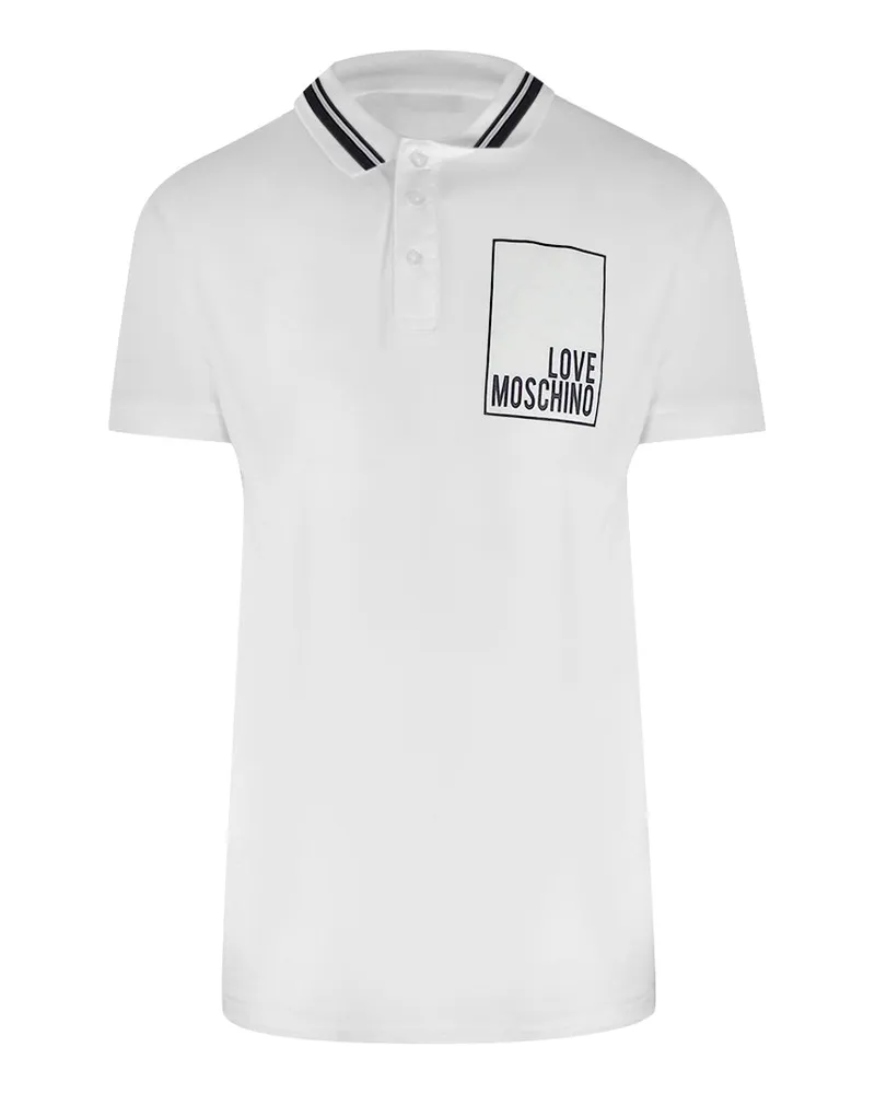 Moschino Box-Logo-Polohemd - Weiß Weiß