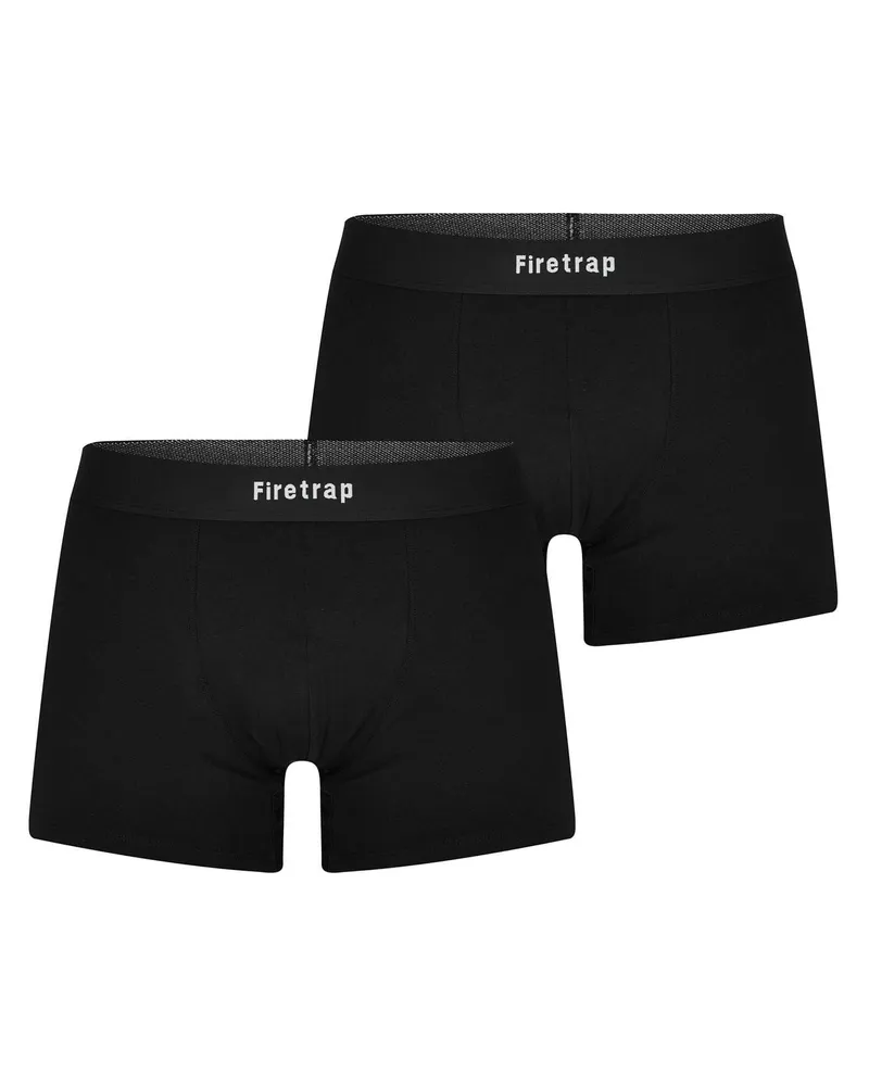 Firetrap Boxershorts für Herren (2er-Pack) (Schwarz Schwarz