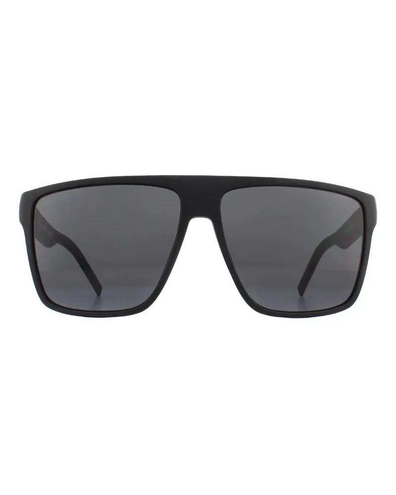 Tommy Hilfiger Square Mens Matte Black Grey Sonnenbrille Schwarz