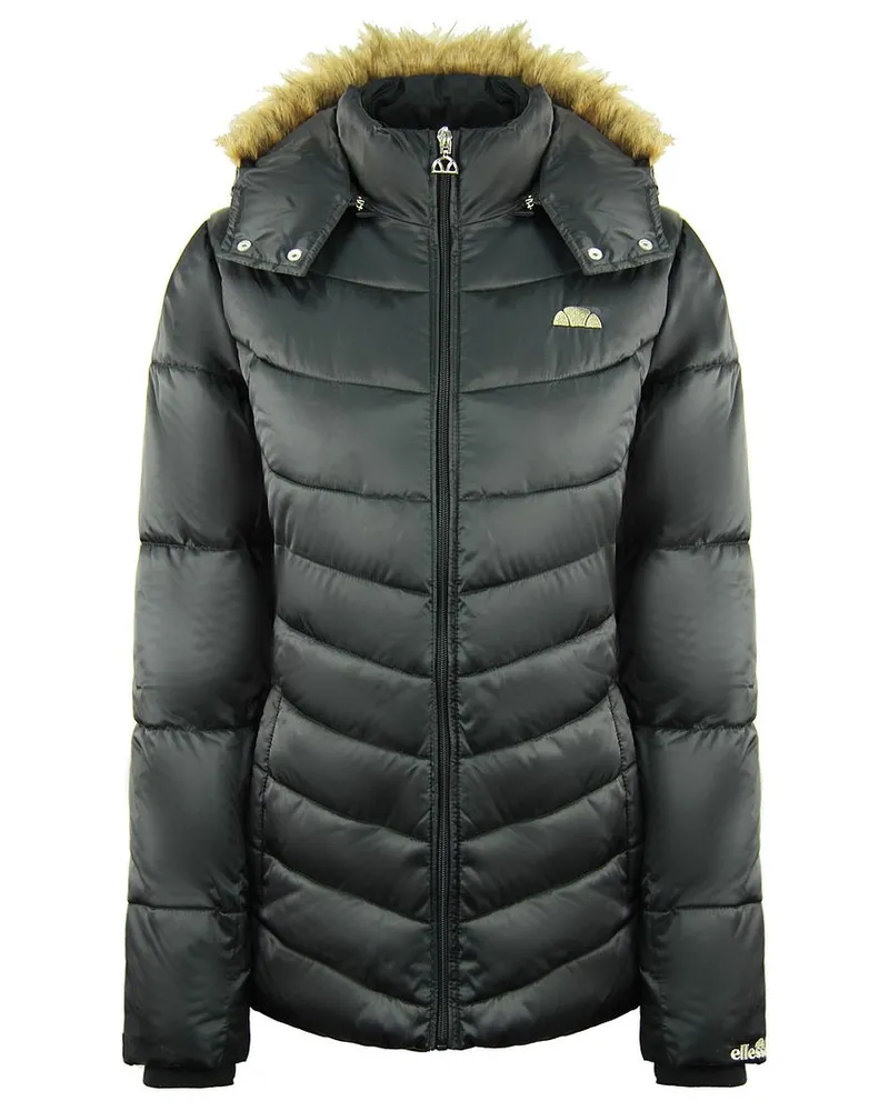 Ellesse Womens Black Kapuzenmantel Schwarz