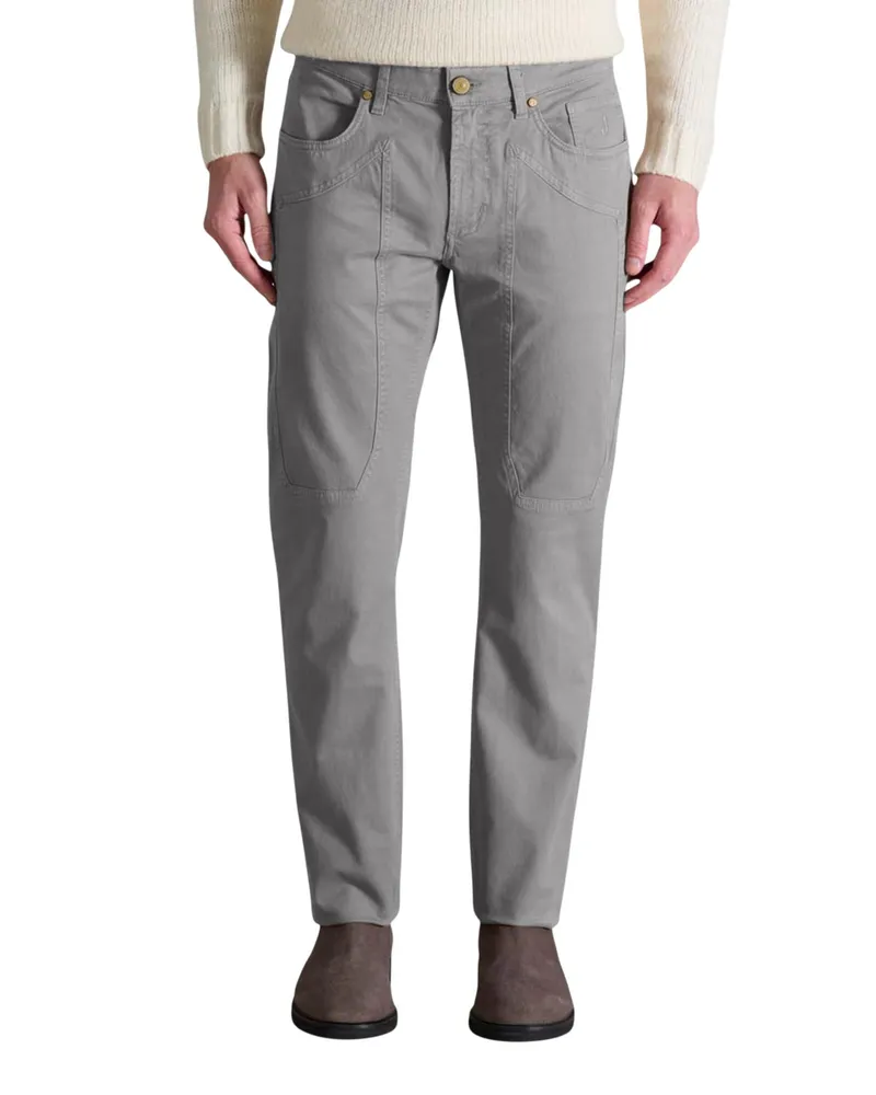 Jeckerson Kniefleck-Casual-Hosen Grau
