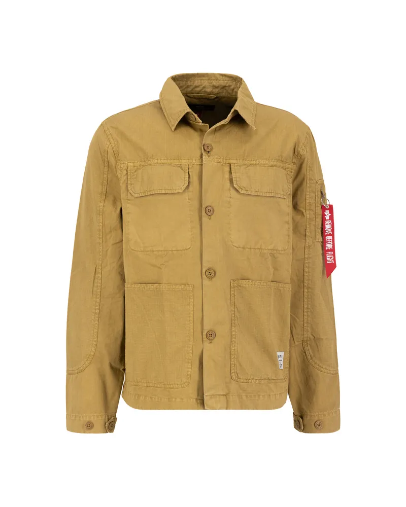 Alpha Industries Farbblock- overshirt Khaki
