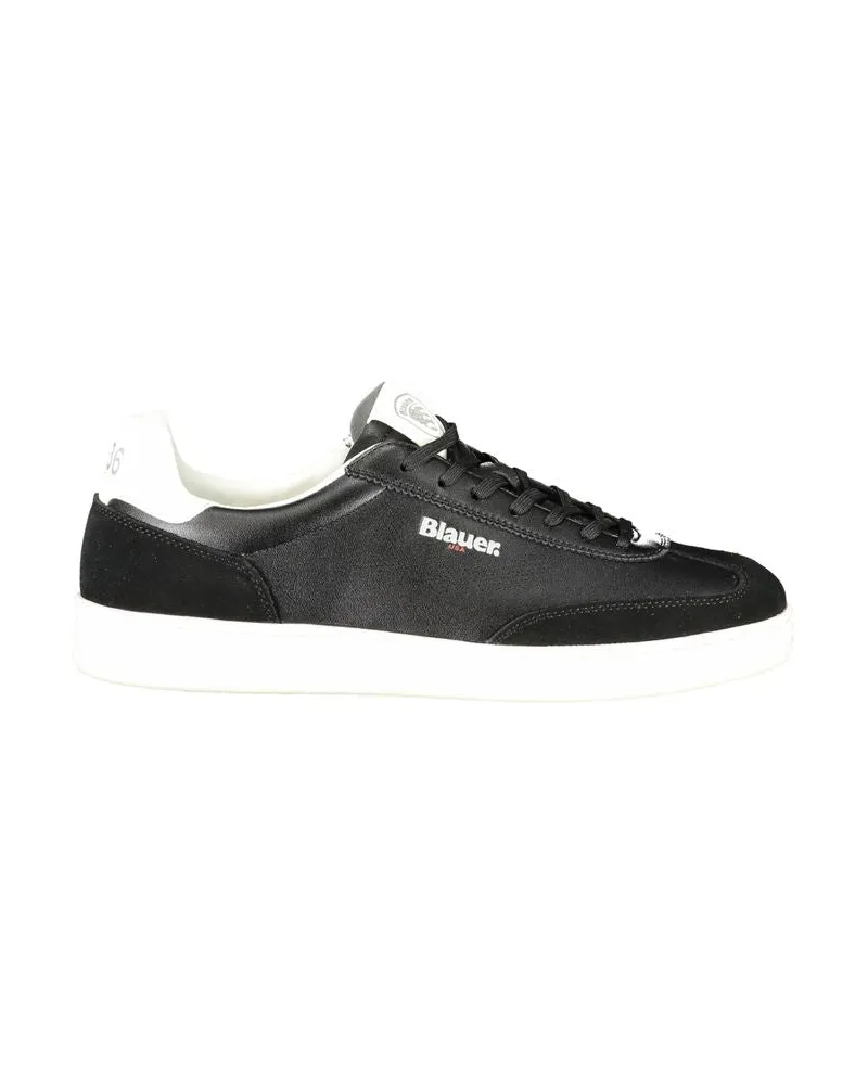 Blauer Polyurethan Herren-Sneaker - Schwarz Schwarz
