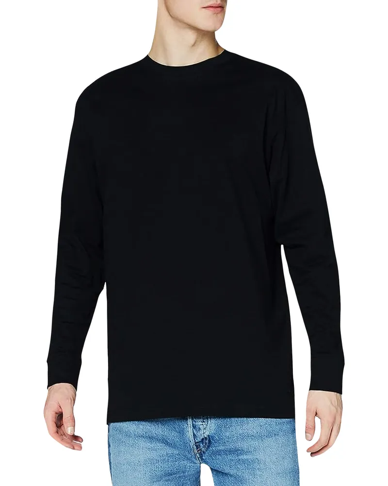 Urban Classics T-Shirt für Herren Langärmlig (Schwarz Schwarz
