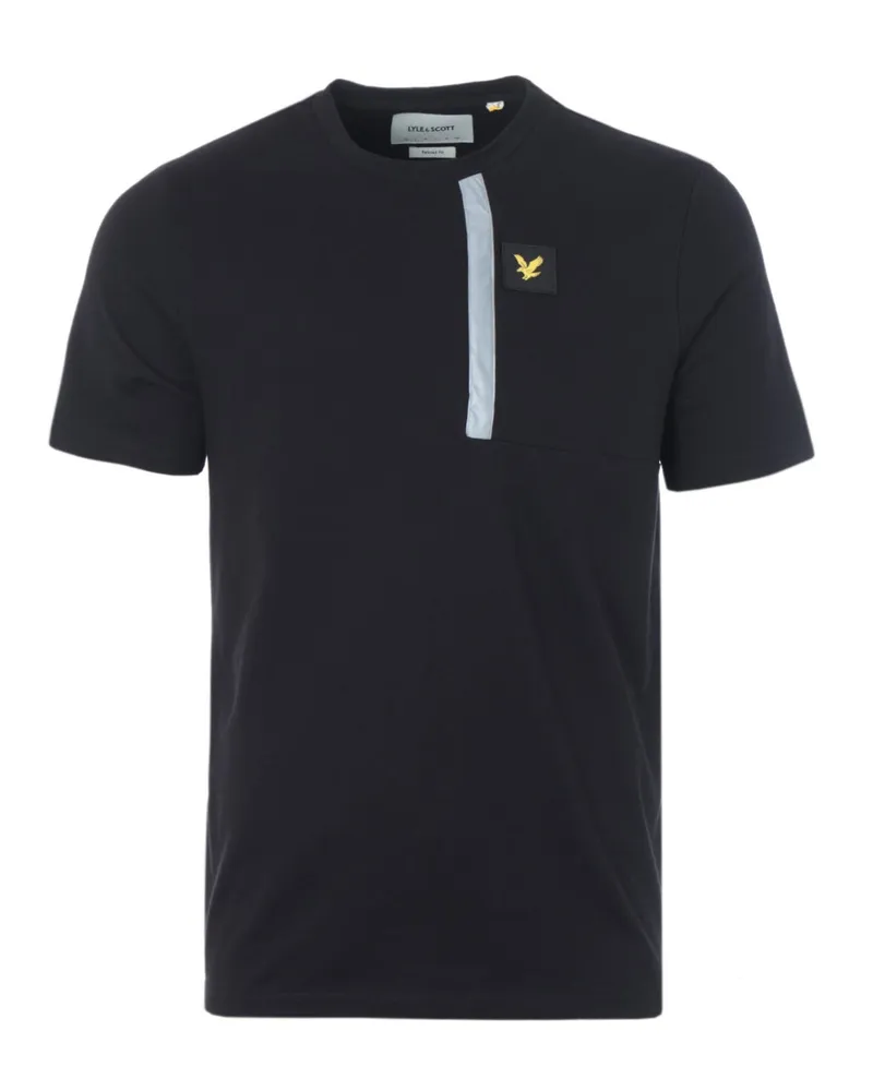 Lyle & Scott Reflektierendes Detail Herren T-Shirt schwarz Schwarz