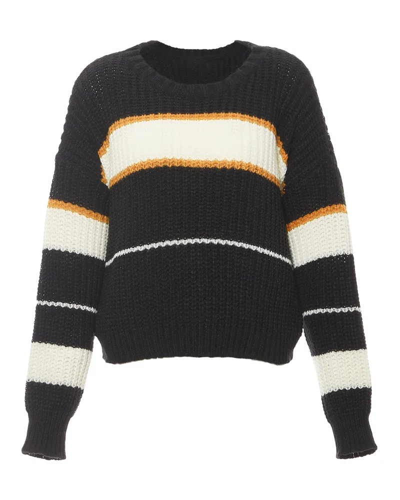 My Mo Zur Seite fahren Damen SCHWARZ WOLLWEISS ORANGE Schwarz