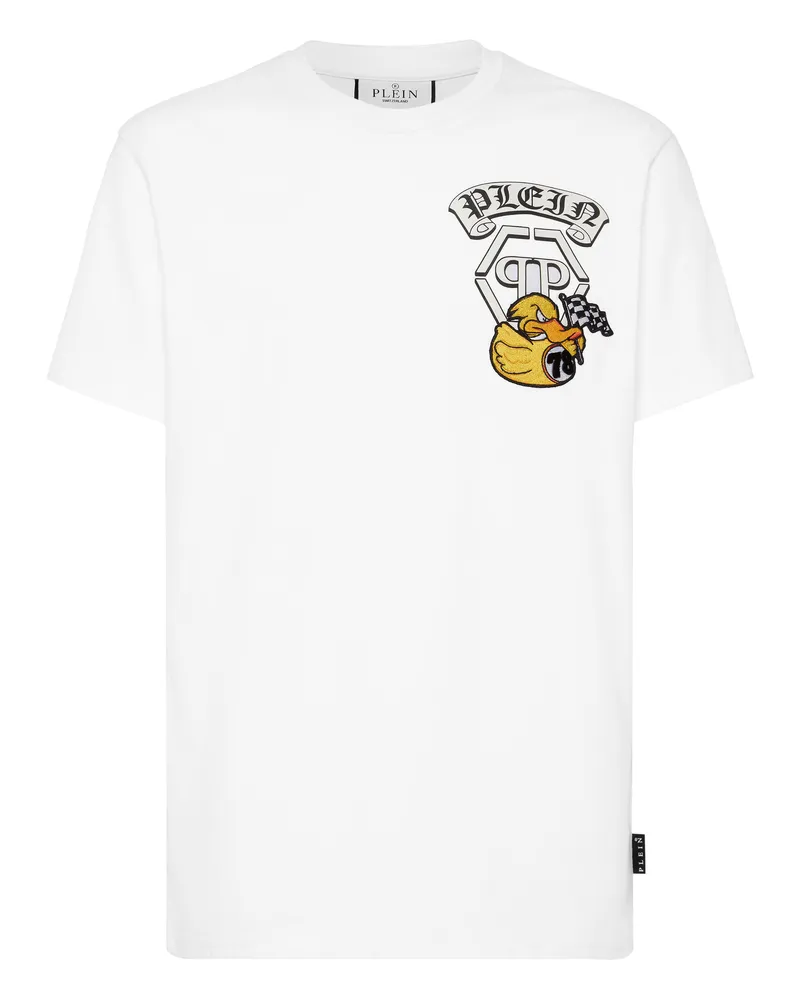 Philipp Plein T-Shirt Round Neck Ss Gothic Duck Weiß