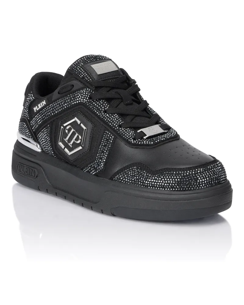 Philipp Plein Low‑Top-Sneaker "Sk8R" mit Strassbesatz - Schwarz Schwarz