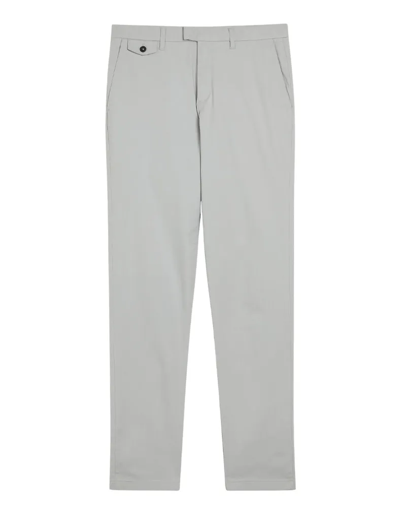 Ted Baker Haydae Slim Fit Chino-hose Aus Strukturiertem, Grauem Material Hellgrau