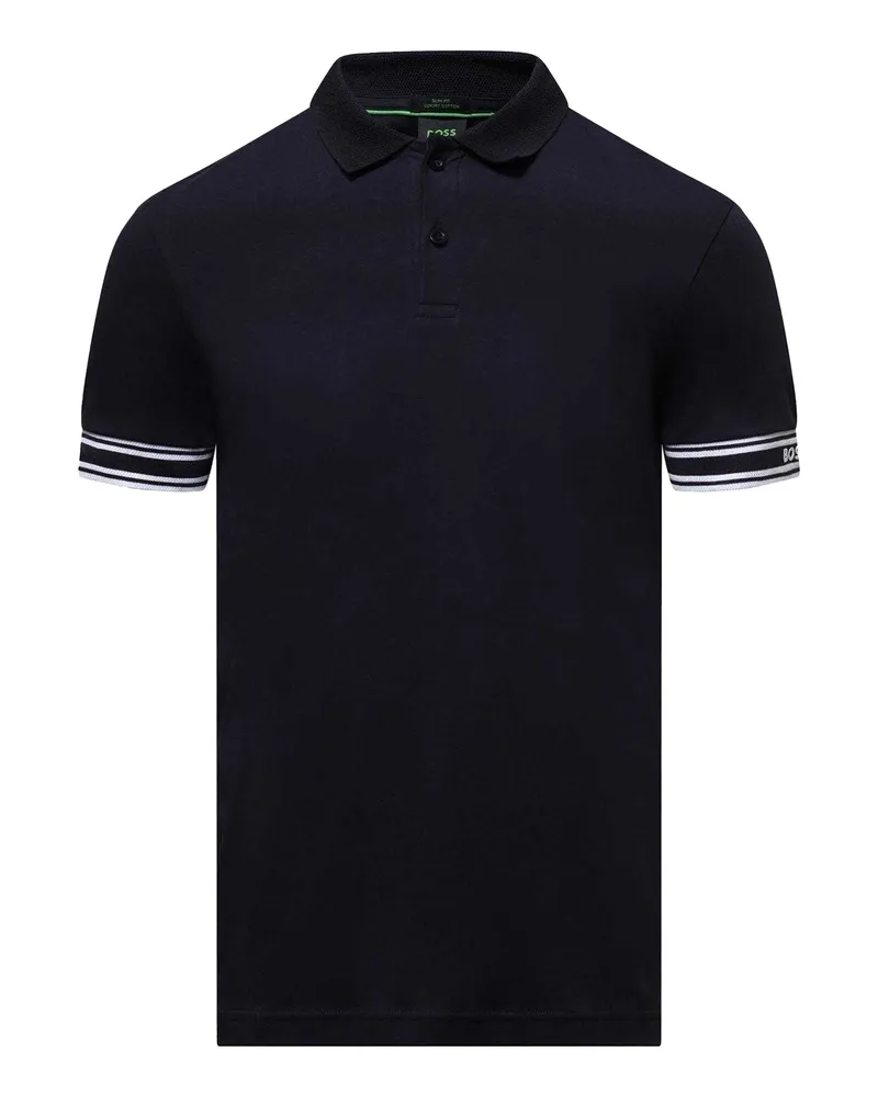 HUGO BOSS Zone" Poloshirt für Herren, Mit Bündchen, Schmal (Dunkelblau Blau