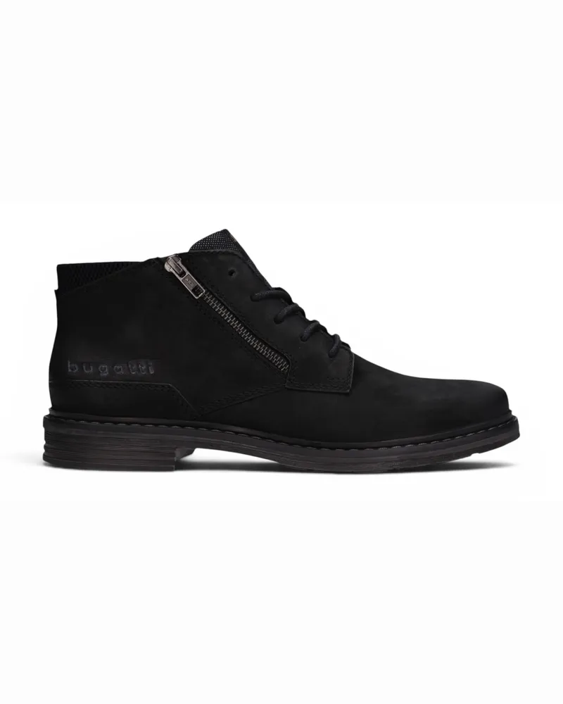 Bugatti Herren Schwarze Leder-Schnürstiefel Chukka Knöchelstiefel – Rigalo Evo C30 Schwarz