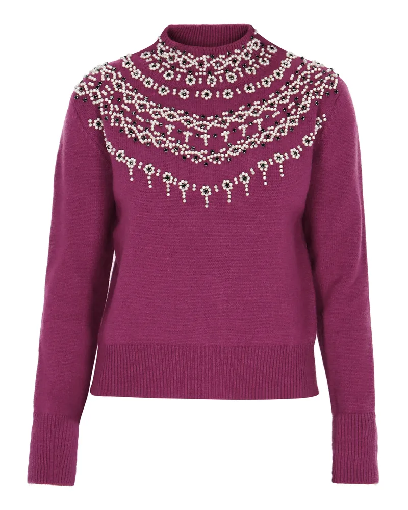 FAINA Pullover mit Seitendetails für Damen - Lila Lila