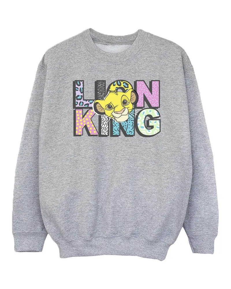 Disney The Lion King Pattern Logo" Sweatshirt für Mädchen (Grau Hellgrau
