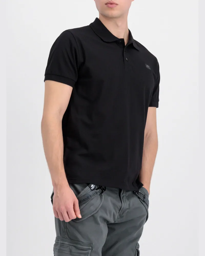 Alpha Industries Herren X-fit Polo in Schwarz Schwarz