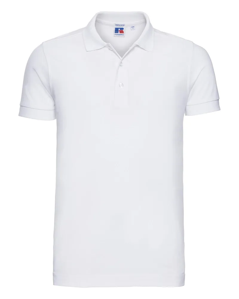 Russell Athletic Russell Herren Stretch Polo-Shirt, Kurzarm (Weiß Weiß