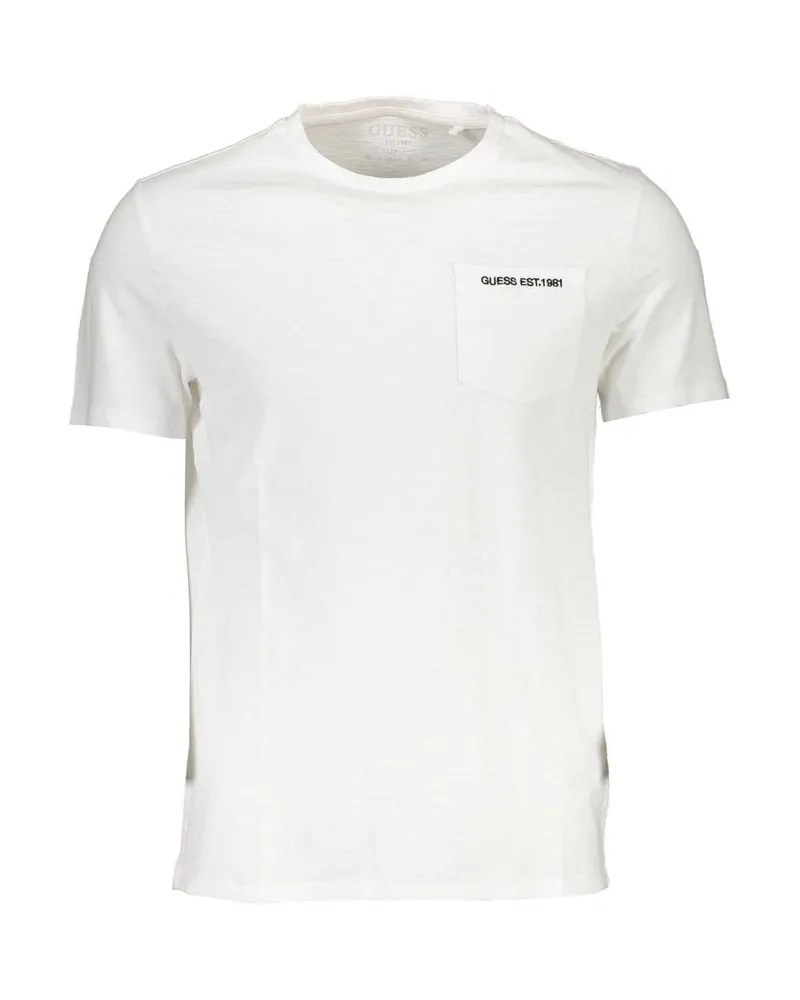 Guess Bianco Baumwoll Herren T-Shirt Weiß