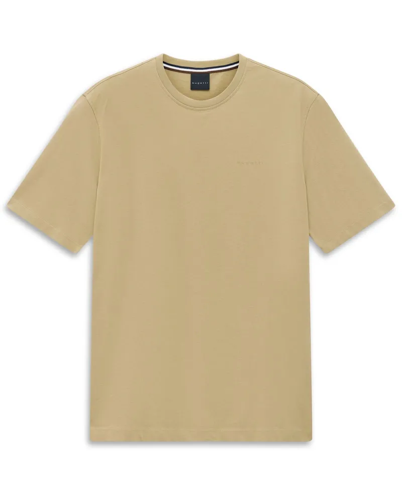 Bugatti Herren T-Shirt aus Baumwolle Modern Fit Rundhals Oliv