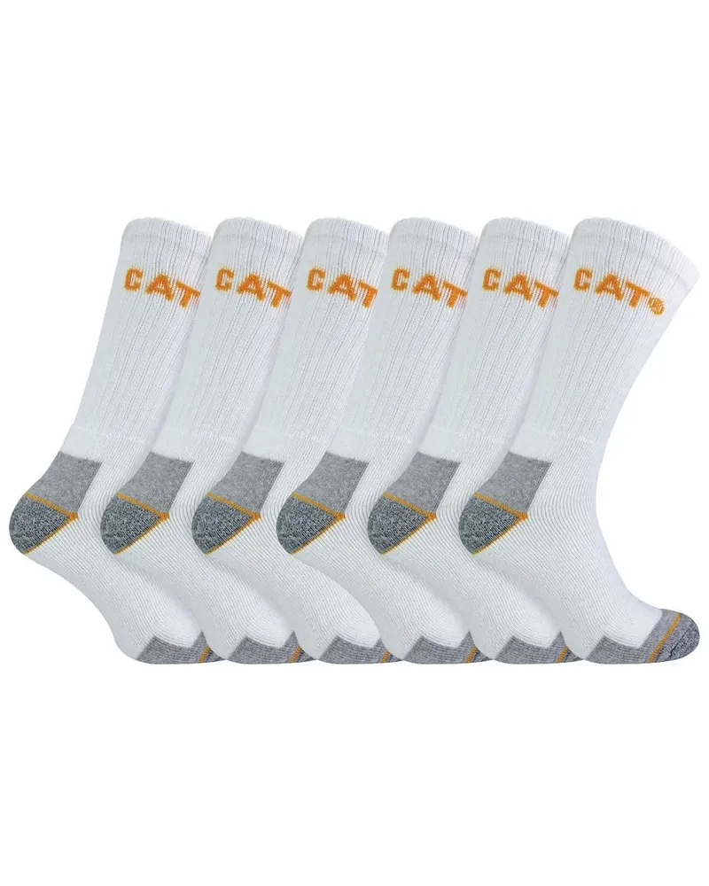 Caterpillar Footwear 6er-Pack Unisex schwere Arbeitssocken für Stahlkappenschuhe Weiß