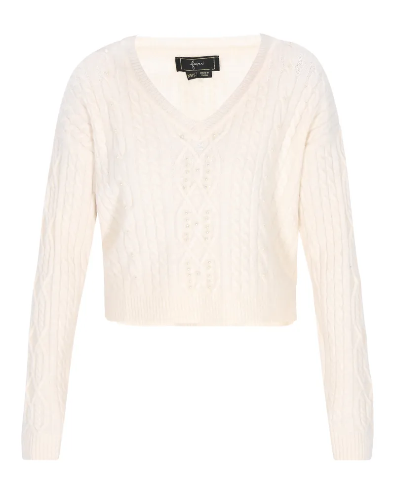 FAINA Pullover für Damen, regular fit, gerippter Saum und Rundhals - Wollweiß Wollweiß