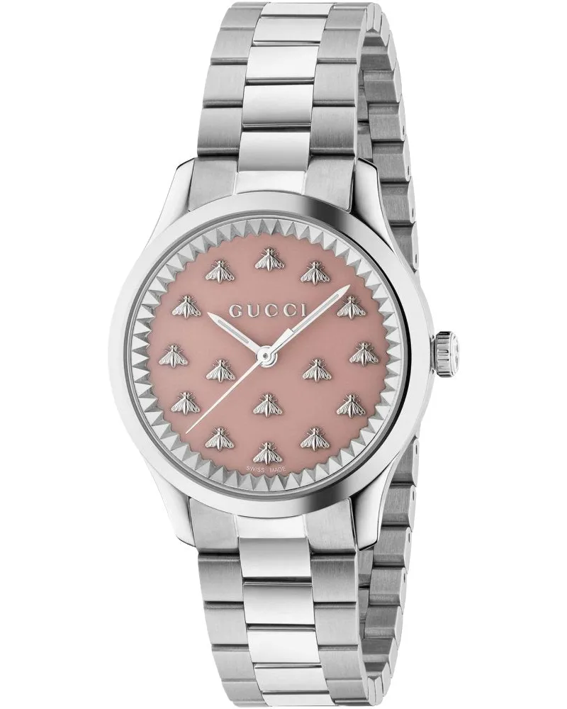 Gucci YA1265033 G-Timeless Rosa Zifferblatt Damenuhr Silber