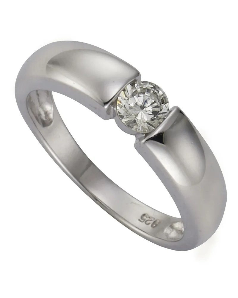 ZEEme Silber Ring Silber 925 mit Zirkonia weiß Gold