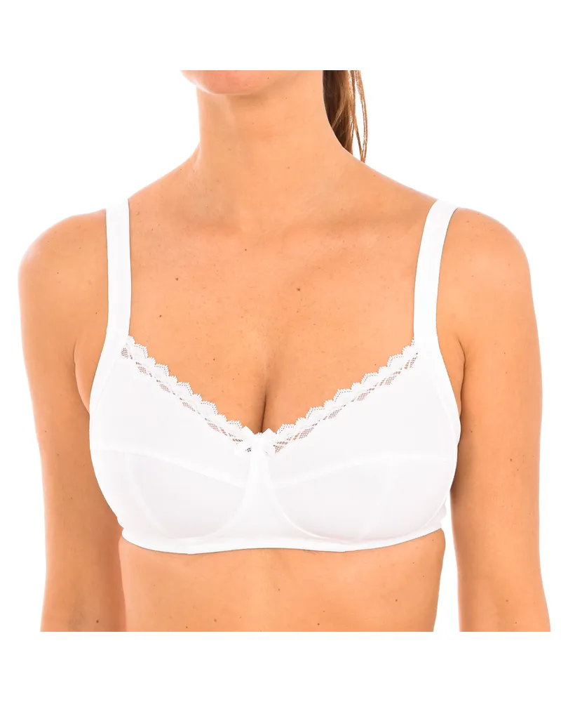 DIM Kabelloser Damen-BH aus Mikrofaser und Baumwolle 04H21 Weiß