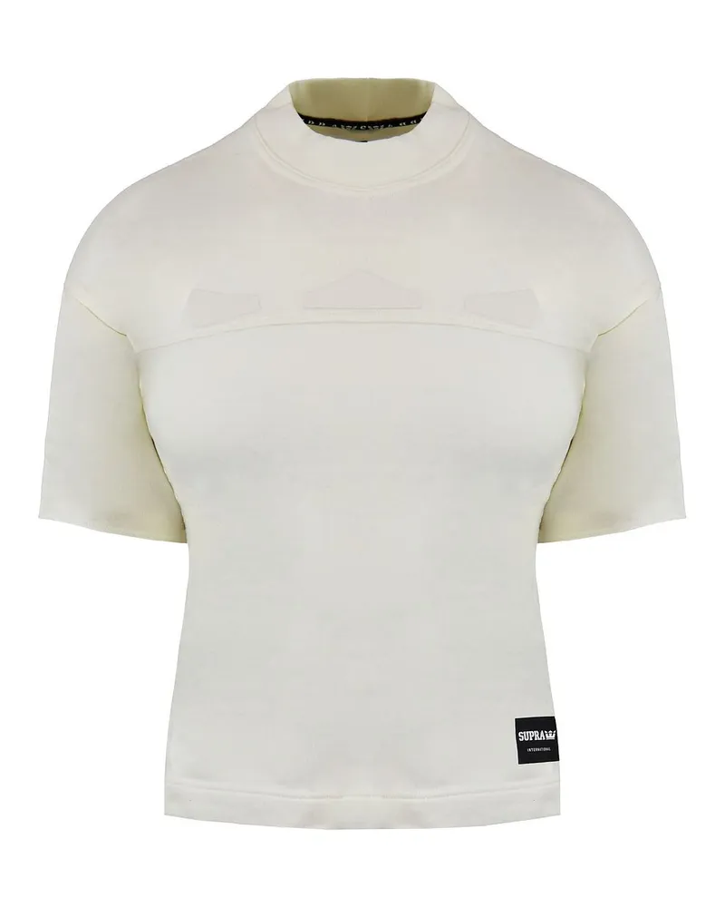 Supra Footwear International Short Sleeve Crew Neck Cream Damen Boxed Top 192181 036 Creme