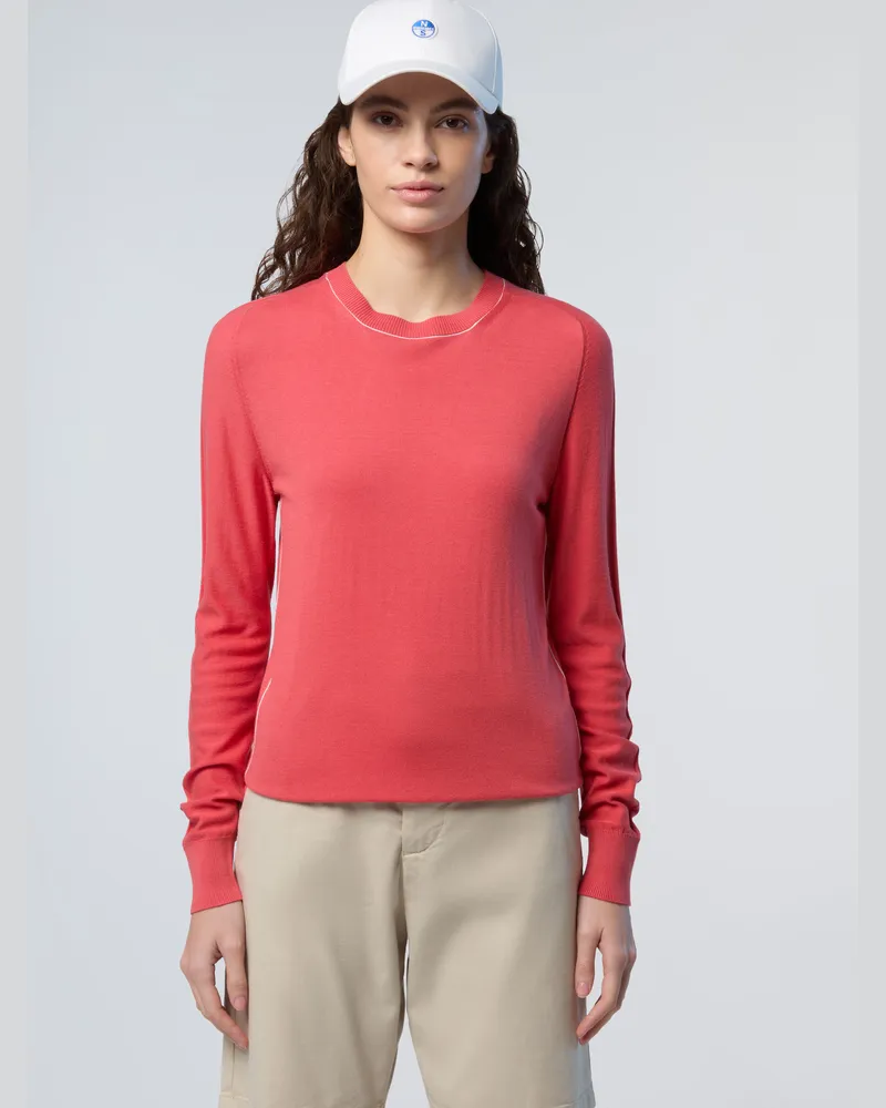 North Sails Pullover Aloe Vera mit Rundhalsausschnitt Orange