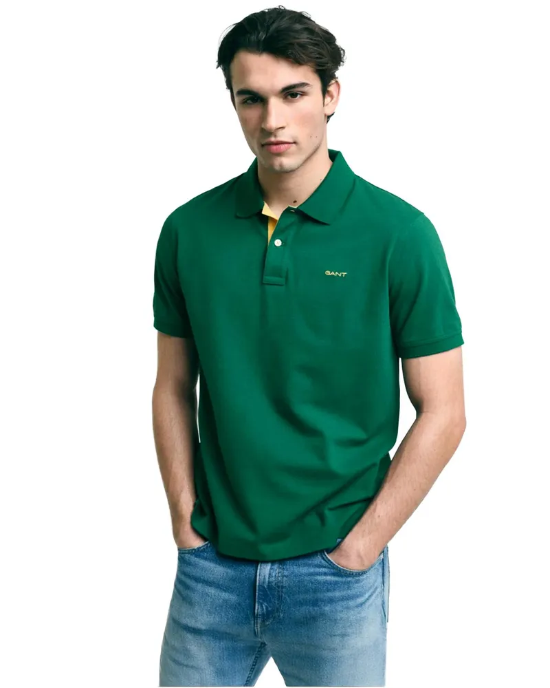 Gant Herren Piqué-Poloshirt Grün